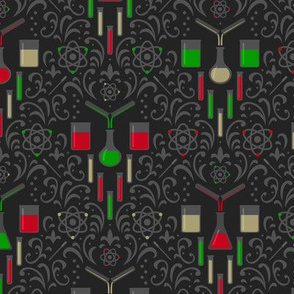 Mad Science Damask (Christmas)