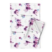 purple watercolor florals and arrows