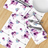 purple watercolor florals and arrows