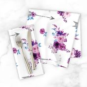 purple watercolor florals and arrows