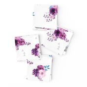 purple watercolor florals and arrows