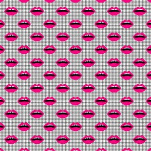 lipstick lips beauty black and white grid kids fun cute beauty fashion print
