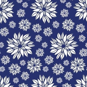 Daisy Flowers Blue & White small