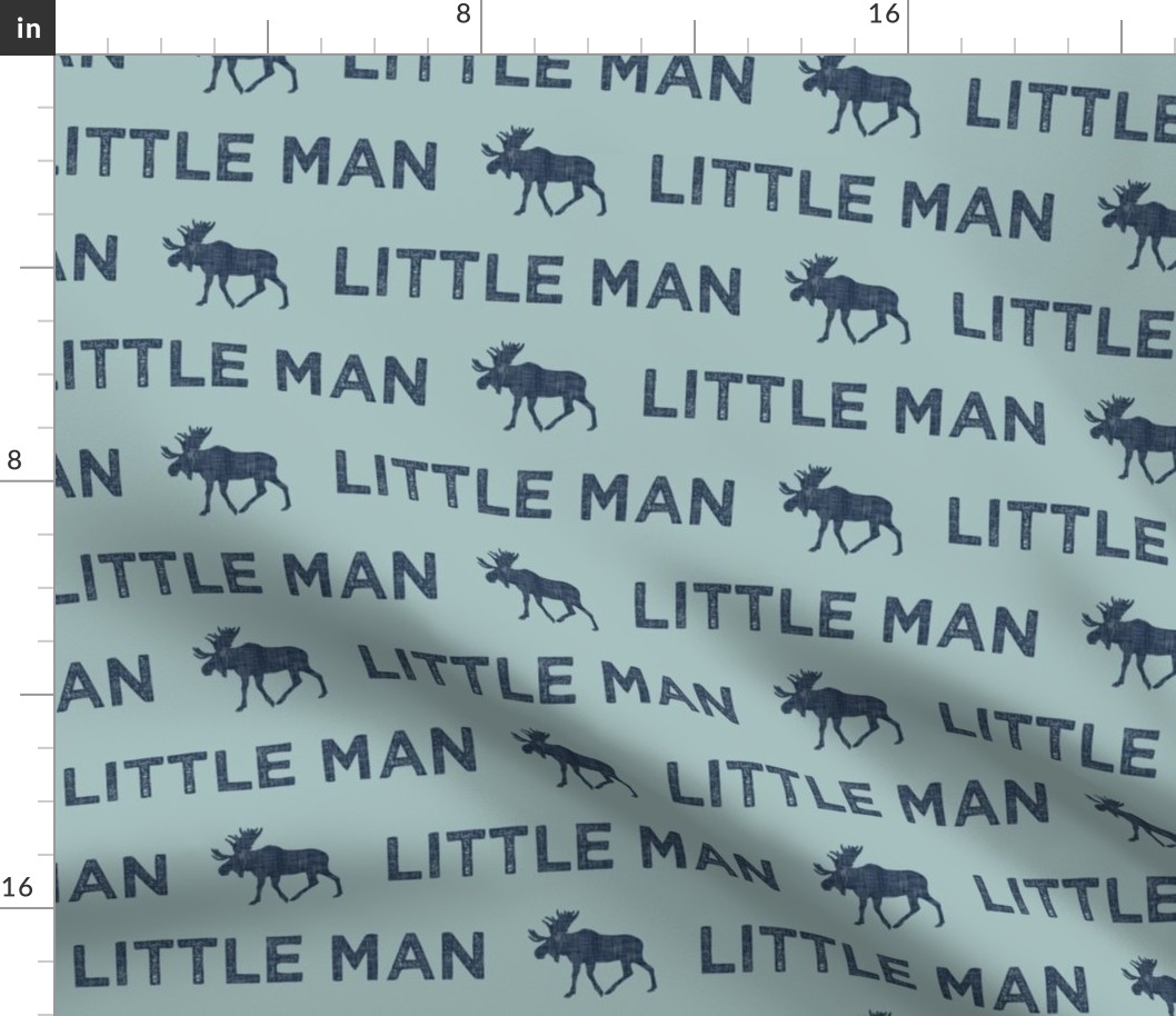 little man || dusty blue and navy linen