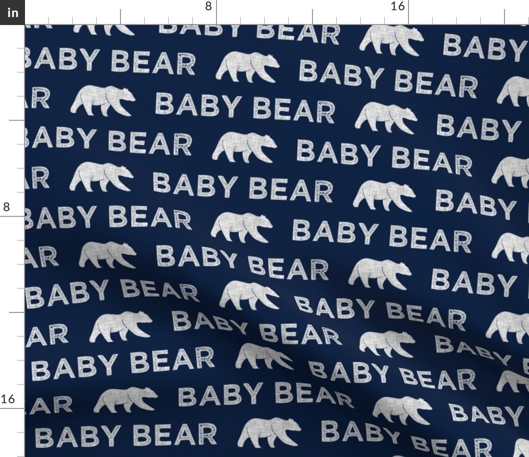 baby bear || grey on navy