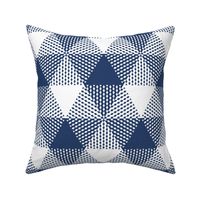 large triangle plaid - navy and white