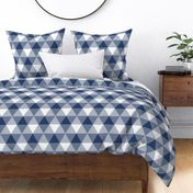 large triangle plaid - navy and white