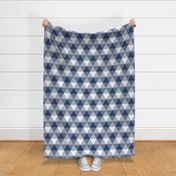 large triangle plaid - navy and white