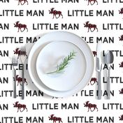 little man || plaid moose on white