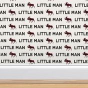 little man || plaid moose on white