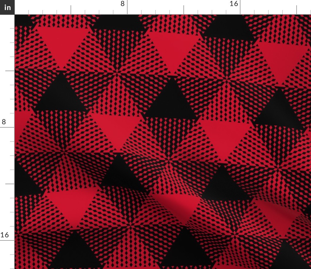 triangular buffalo check - Christmascolors red and black