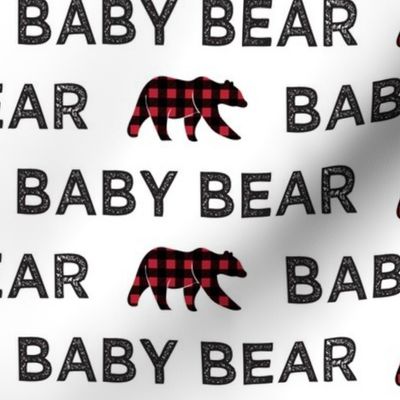 baby bear || bear plaid on white