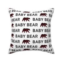 baby bear || bear plaid on white