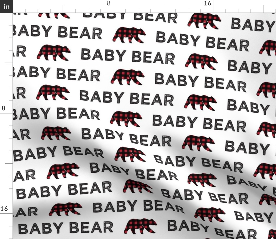 baby bear || bear plaid on white