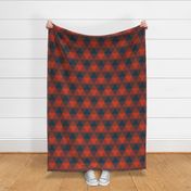 triangular buffalo check - navy and red