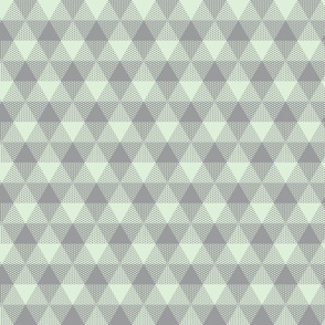 triangle gingham in grey and pale green