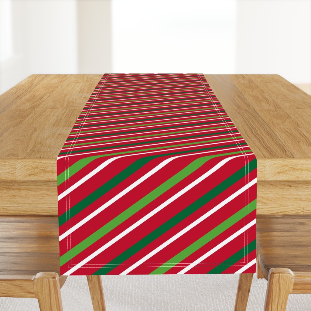 Christmas Stripes Red Green White