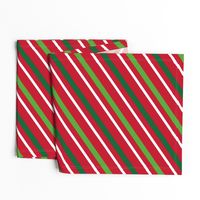 Christmas Stripes Red Green White