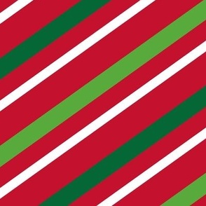 Christmas Stripes Red Green White