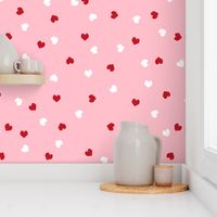 red and white scattered hearts cute valentines day hearts fabric