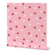 red and white scattered hearts cute valentines day hearts fabric