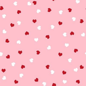red and white scattered hearts cute valentines day hearts fabric