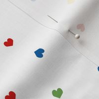 rainbow hearts cute multi hearts fabric random scattered heart design