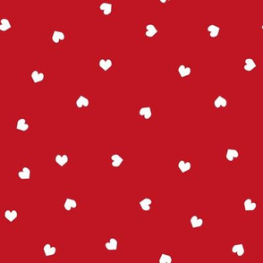 red and white scattered hearts red white valentines fabric