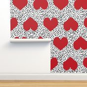 red valentines heart fabric painted heart valentines love fabric