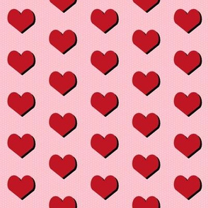 hearts red valentines love design heart fabric