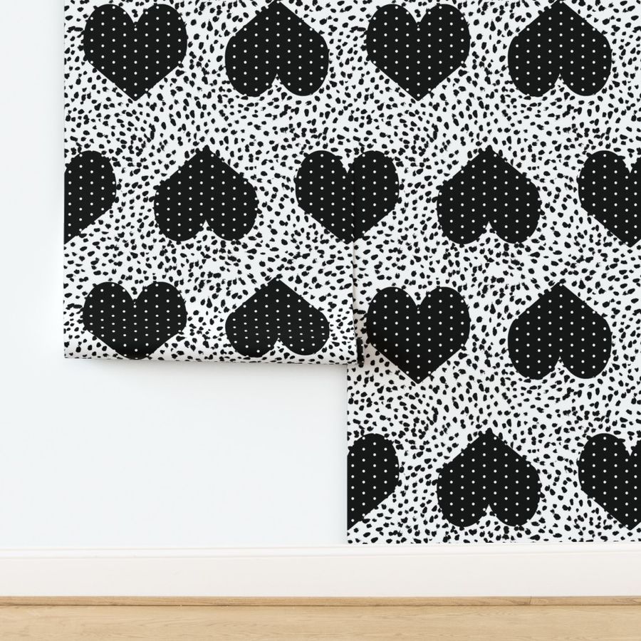 black and white hearts fabric heart fabric love design fabrics