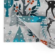 Winter Snow Woodland Animals, Enchanted Snowy Forest