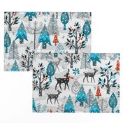 Winter Snow Woodland Animals, Enchanted Snowy Forest