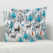 Winter Snow Woodland Animals, Enchanted Snowy Forest