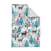 Winter Snow Woodland Animals, Enchanted Snowy Forest