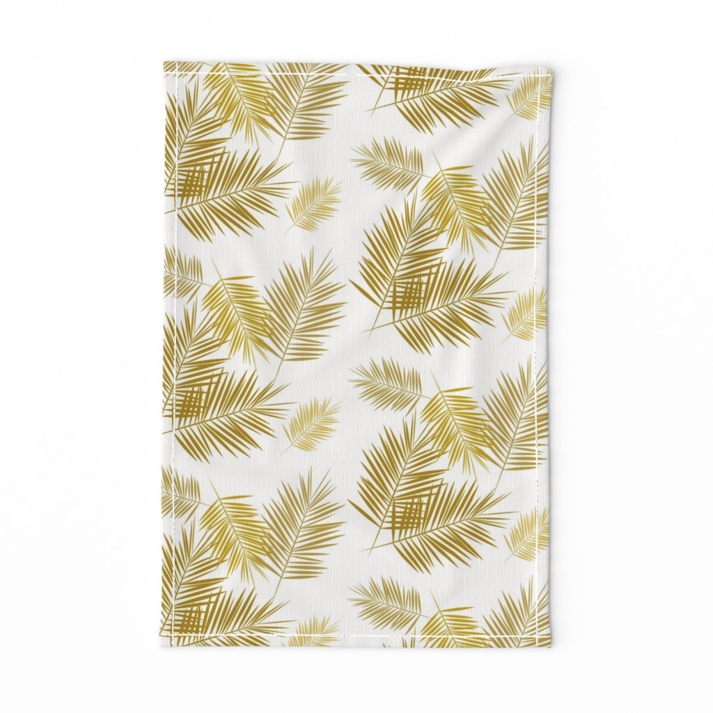 Palm leaves golden mustard tropical 