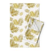 Palm leaves golden mustard tropical 