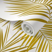 Palm leaves golden mustard tropical 