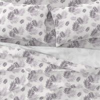 Palm leaves - lavender purple on white palm tree, tropical summer