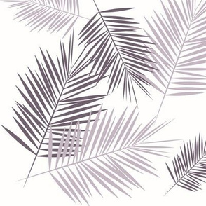 Palm leaves - lavender purple on white palm tree, tropical summer