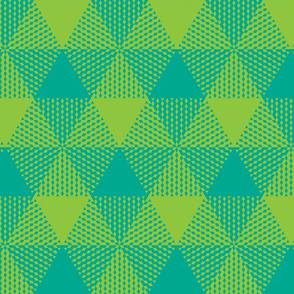 large triangle plaid - lime and aqua