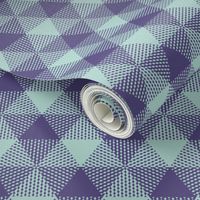 triangle gingham - purple and mint