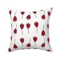 Tulips - ruby red on white floral flowers spring || by sunny afternoon