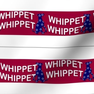 Collar fabric "Red Whippet n Blue"