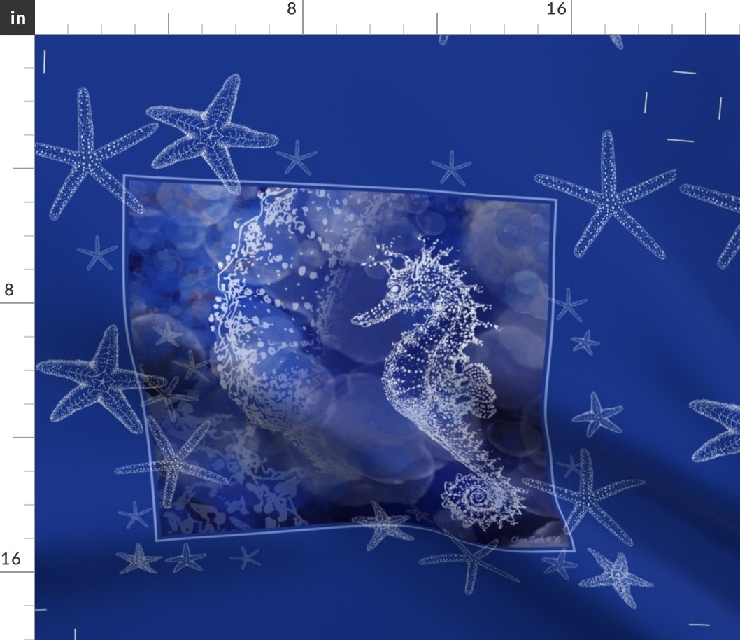 UNDERWATER SERIES SEA HORSE PILLOW