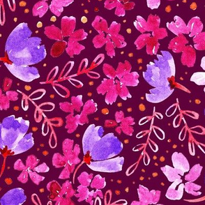 Love Blossoms Floral Pattern - Dark Pink