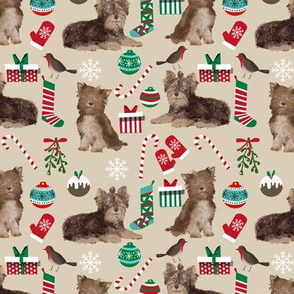 chocolate yorkie fabric christmas design chocolate yorkies design dogs fabric