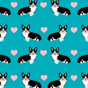 corgi love tri colored fabric corgi valentines fabric love hearts