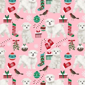 maltese christmas fabric pink dog christmas dogs fabric andrea lauren christmas fabric