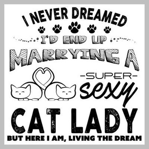 Cat Lady Husband T-Shirt Square | Black on White